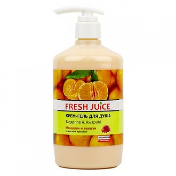 "Fresh Juice" крем-гель для душа "Мандарин и авапухи" 400мл.